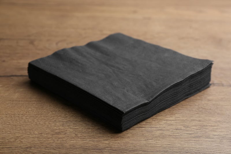 Perfectware 2Ply Black Paper Cocktail Beverage Napkins 1000ct - Image 5
